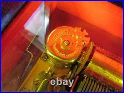 Reuge Swiss Music Cherry Wood with Scenes & Gold-Tone Movement 4 Songs VIDEO