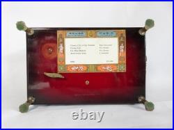 Reuge Swiss Music Cherry Wood with Scenes & Gold-Tone Movement 4 Songs VIDEO