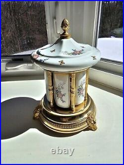 Reuge Swiss Musical Carousel Lipstick Cigarette Holder Music Box Italy Rare