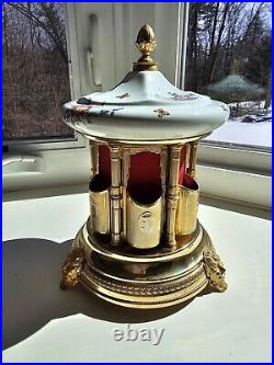 Reuge Swiss Musical Carousel Lipstick Cigarette Holder Music Box Italy Rare