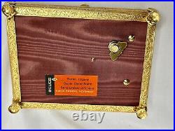 Reuge Swiss Vintage Music Jewelry Box Sgnd Portrait Miniature Ornate Gold Metal