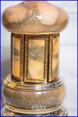 Reuge Vintage Cigarette Lipstick Holder Carousel Music Box Onyx Stone Watch VID