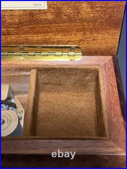 Reuge Vintage Music Box Italian Wood Wind Up Plays Wind Beneath My Wings 6308