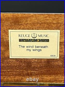 Reuge Vintage Music Box Italian Wood Wind Up Plays Wind Beneath My Wings 6308