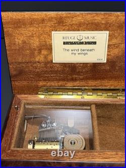 Reuge Vintage Music Box Italian Wood Wind Up Plays Wind Beneath My Wings 6308