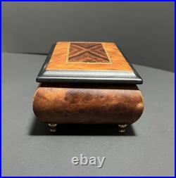 Reuge Vintage Music Box Italian Wood Wind Up Plays Wind Beneath My Wings 6308