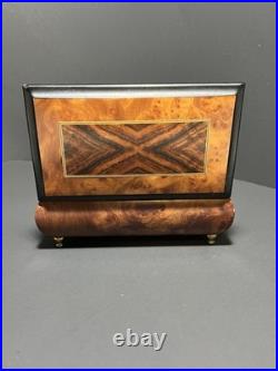 Reuge Vintage Music Box Italian Wood Wind Up Plays Wind Beneath My Wings 6308