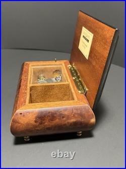 Reuge Vintage Music Box Italian Wood Wind Up Plays Wind Beneath My Wings 6308