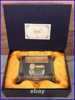 Rhymes VTG Musical Glass Windup Castle In The SkyWorking with Box seedes/photo