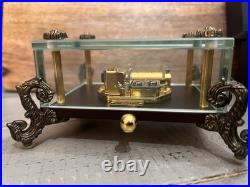 Rhymes VTG Musical Glass Windup Castle In The SkyWorking with Box seedes/photo