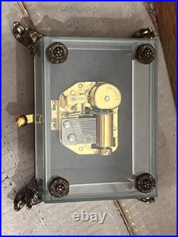 Rhymes VTG Musical Glass Windup Castle In The SkyWorking with Box seedes/photo