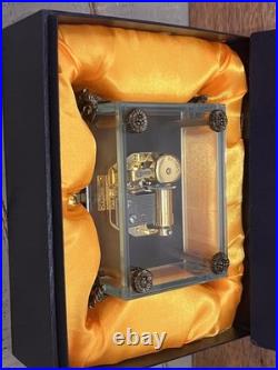 Rhymes VTG Musical Glass Windup Castle In The SkyWorking with Box seedes/photo