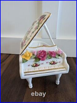 Royal Albert Old Country Roses Musical Grand Piano Please READ