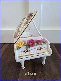 Royal Albert Old Country Roses Musical Grand Piano Please READ