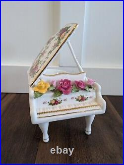 Royal Albert Old Country Roses Musical Grand Piano Please READ