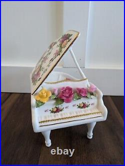 Royal Albert Old Country Roses Musical Grand Piano Please READ