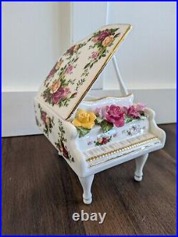 Royal Albert Old Country Roses Musical Grand Piano Please READ