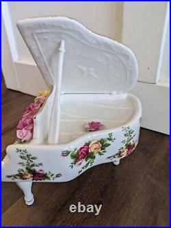 Royal Albert Old Country Roses Musical Grand Piano Please READ