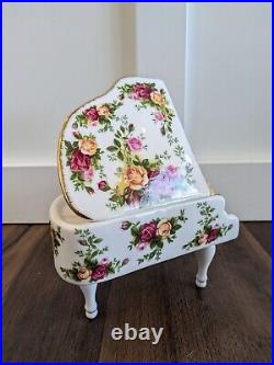 Royal Albert Old Country Roses Musical Grand Piano Please READ