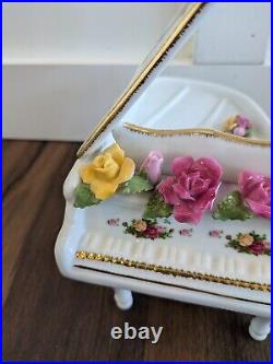 Royal Albert Old Country Roses Musical Grand Piano Please READ