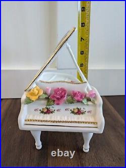 Royal Albert Old Country Roses Musical Grand Piano Please READ