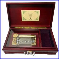 SANKYO ORPHEUS 50-Note Music Box EX208 Wine Red Edelweiss & Hymne à l'amour