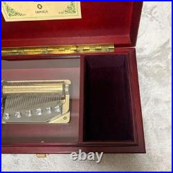 SANKYO ORPHEUS 50-Note Music Box EX208 Wine Red Edelweiss & Hymne à l'amour