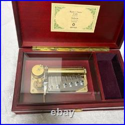 SANKYO ORPHEUS 50-Note Music Box EX208 Wine Red Edelweiss & Hymne à l'amour