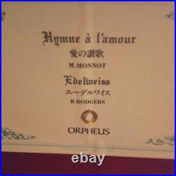 SANKYO ORPHEUS Music Box 50Notes Hymne à l'amour Edelweiss Used Wooden