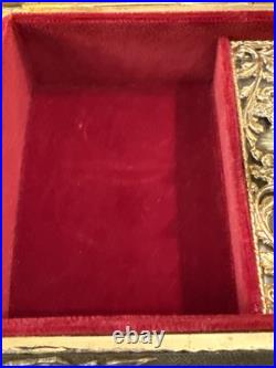 SF Music Box Co Brass Glass Flying Hummingbird Jewelry Box Works Perfectly Rare