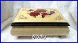SPLENDID ITALIAN MUSIC BOX Inlaid Wood-Glossy Butterfly-Barcarolle NEW
