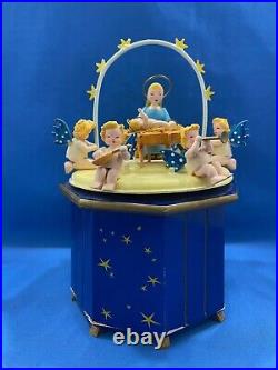 STEINBACH Music Box Christmas Nativity Carved Wood THORENS Germany Vintage