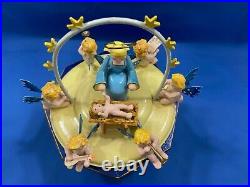 STEINBACH Music Box Christmas Nativity Carved Wood THORENS Germany Vintage