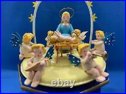 STEINBACH Music Box Christmas Nativity Carved Wood THORENS Germany Vintage