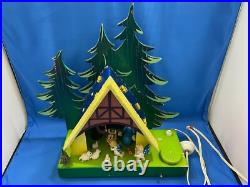 STEINBACH Music Box Christmas Nativity Light Carved Wood THORENS Germany Vintage