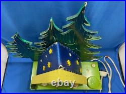 STEINBACH Music Box Christmas Nativity Light Carved Wood THORENS Germany Vintage