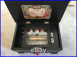 SWISS MUSIC BOX WITH BELLS ANTIQUE 8 AIRS BUTTERFLIES NEWLY SERVICED 1880s