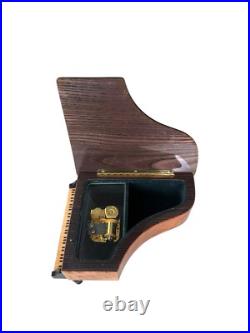 San Francisco Music Box Co Piano withFloral Inlay And Violin Tested And Works