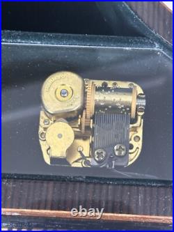 San Francisco Music Box Co Piano withFloral Inlay And Violin Tested And Works