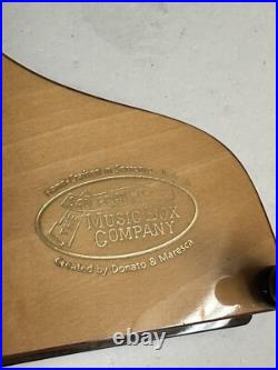 San Francisco Music Box Co Piano withFloral Inlay And Violin Tested And Works