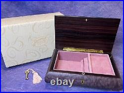 San Francisco Music Box Company Purple Wooden Jewelry Music Box Made In Italy