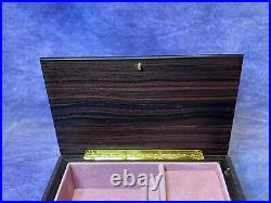 San Francisco Music Box Company Purple Wooden Jewelry Music Box Made In Italy