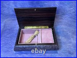 San Francisco Music Box Company Purple Wooden Jewelry Music Box Made In Italy