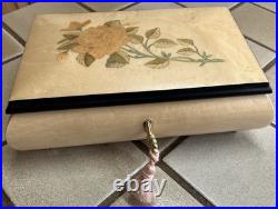 San Francisco Music Box Giglio Asla Inlaid Wooden Jewelry with Key Sorrento ITALY