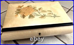 San Francisco Music Box Giglio Asla Inlaid Wooden Jewelry with Key Sorrento ITALY