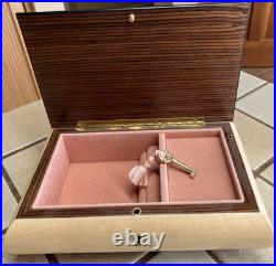 San Francisco Music Box Giglio Asla Inlaid Wooden Jewelry with Key Sorrento ITALY
