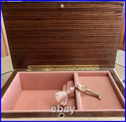 San Francisco Music Box Giglio Asla Inlaid Wooden Jewelry with Key Sorrento ITALY