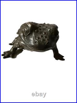 Sankyo Frog Shaped Metal Wind-Up Music Box Collectible Japan