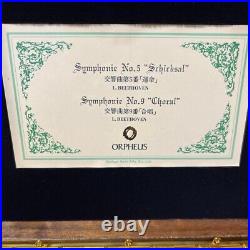 Sankyo ORPHEUS Music Box 50 Note 2 Songs Beethoven Symphony No. 5 No. 10 Japan