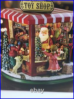 Santa's Toy Shop Music Box Christmas Musical Lighted Motion Plays 8 songs NEW